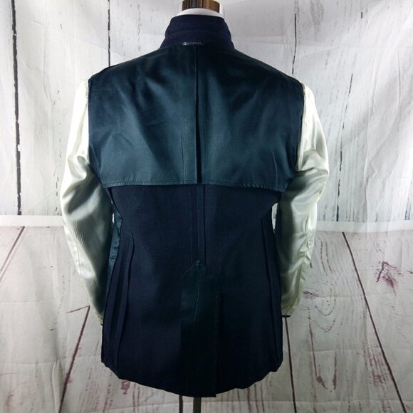 Jos A Bank Clothiers Red Label 44L Wool 2 Gold Button Blue Blazer Sport Coat - Picture 13 of 13